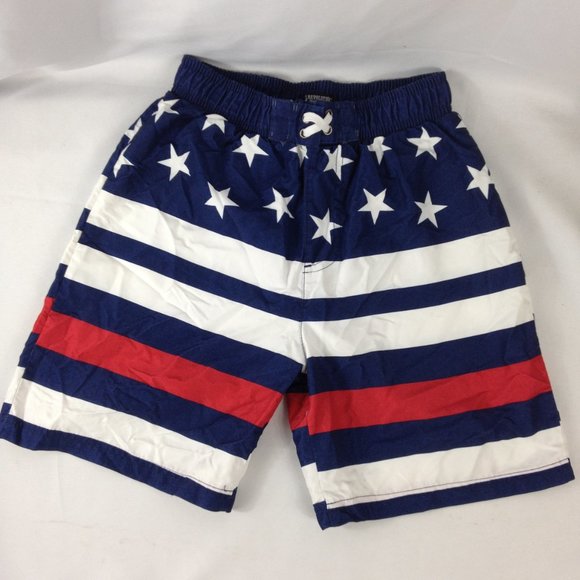 Revolution Stars & Stripes Boy's Swim Trunks Sz L 12/14 - Picture 3 of 7